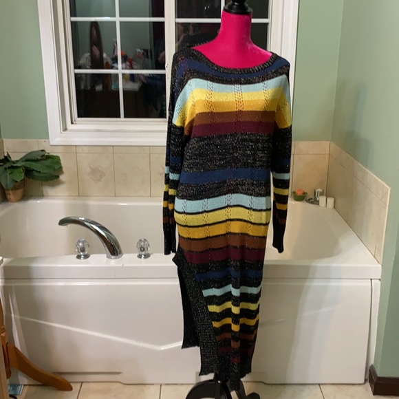 Jen’s Pirate Booty black rainbow Swallowtail Maxi knit Dress Size XS S - Picture 10 of 16